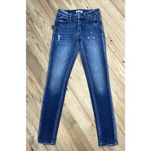 KanCan Signature Mid Rise Ankle Skinny Jeans in Dark Wash Womens Size 27/30.5